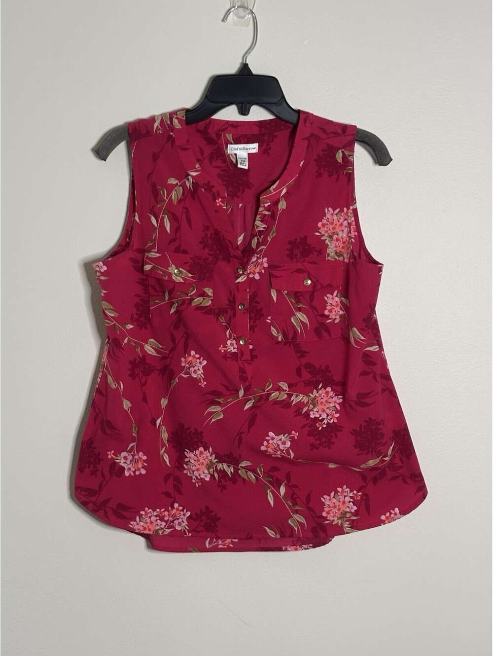 Croft & Barrow Women's Floral Sleeveless Top Size PM Multicolor